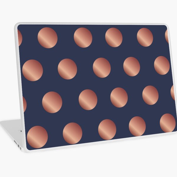 Navy and Rose Gold Polka Dots Laptop Skin