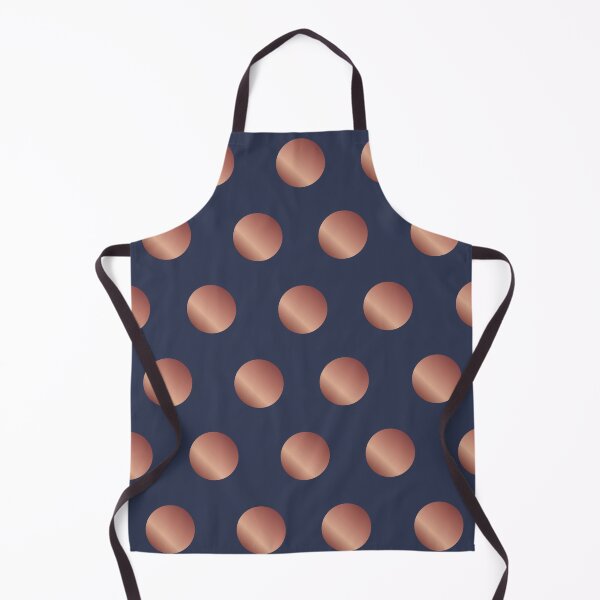 Navy and Rose Gold Polka Dots Apron