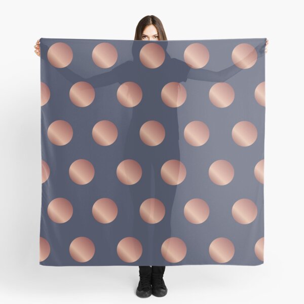 Navy and Rose Gold Polka Dots Scarf