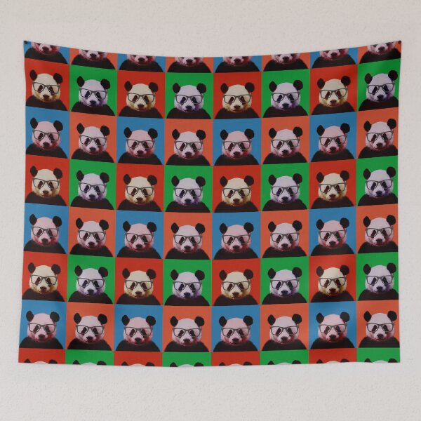 Item preview, Geeky Nerd Panda in 4 Colors Print / Home Decor / Wall Art / Poster / Gift / Birthday / Panda Lover Gift / Animal print designed and sold by Furry And  Purry.