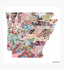 Arkansas map Photographic Print