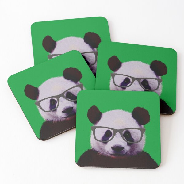 Item preview, Geeky Nerd Panda in Green Background - Print / Home Decor / Wall Art / Poster / Gift / Birthday / Panda Lover Gift / Animal print designed and sold by Furry And  Purry.