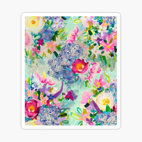 Vibrant Springtime Acrylic Floral Sticker