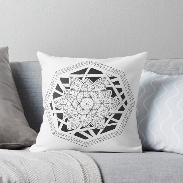 Item preview, Zen Art Flower Pillow designed and sold by Pentanglement.
