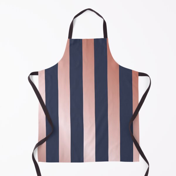 Navy and Rose Gold Vertical Stripes Apron
