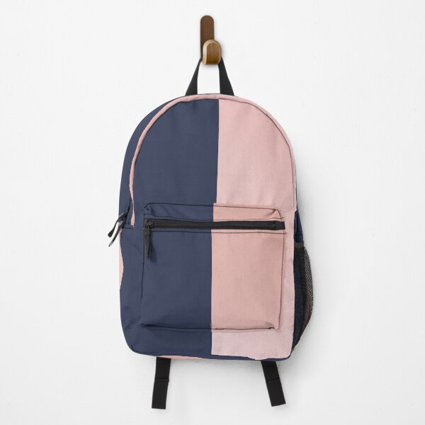 Navy and Rose Gold Vertical Stripes Backpack