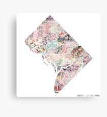 District of Columbia map Canvas Print
