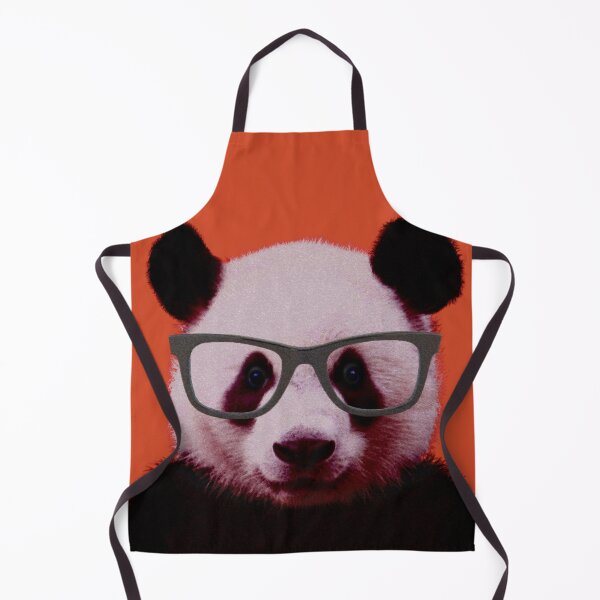 Item preview, Geeky Nerd Panda in Orange Background - Print / Home Decor / Wall Art / Poster / Gift / Birthday / Panda Lover Gift / Animal print designed and sold by Furry And  Purry.