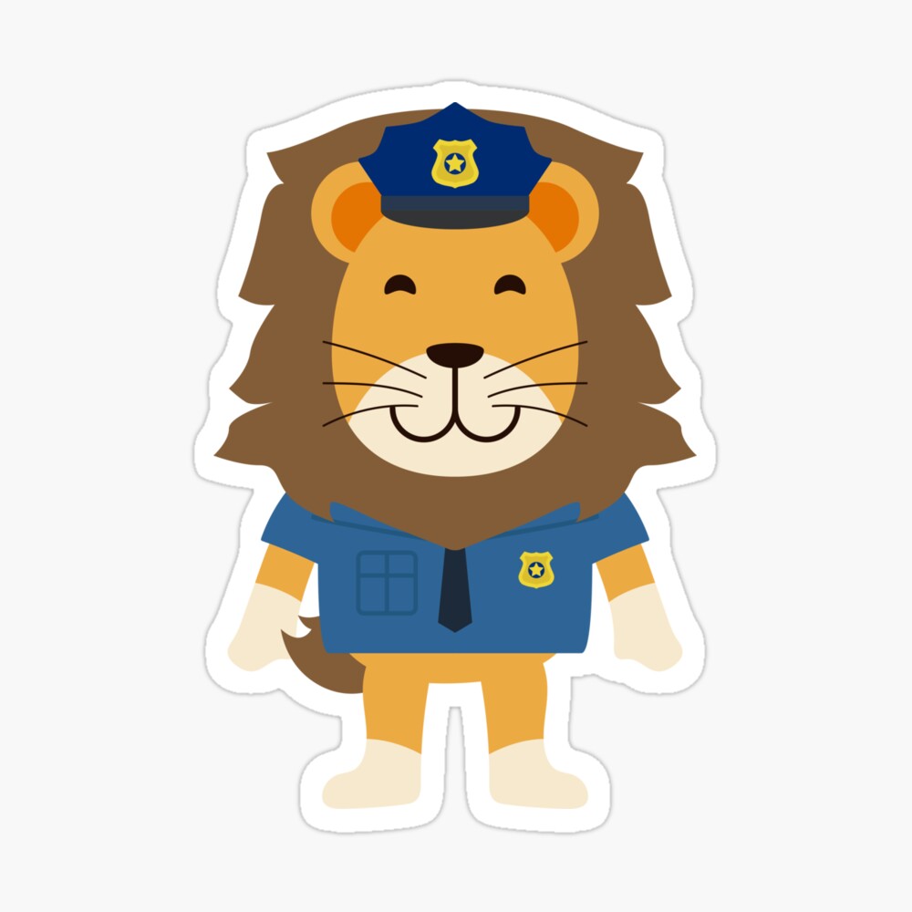 Police officer lion police cop cartoon Police officer lion police cop cartoon