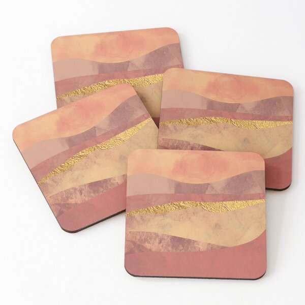Item preview, Hot Desert Mountain Landscape Metallic Gold designed and sold by SparrowsEndArt.