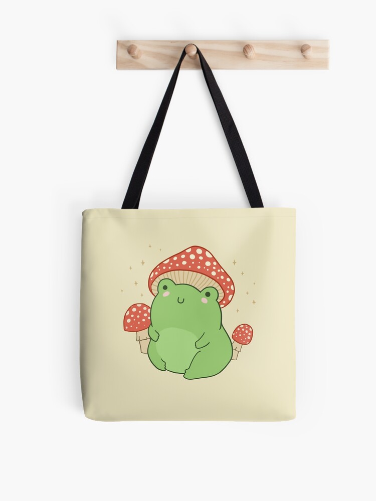Frog Tote Bag, Mushroom Tote Bag, Frog and Toad Canvas Bag