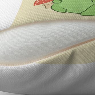 Alternate view of Frog with Mushroom Hat and Toadstools - Cottagecore Aesthetic Froggy Throw Pillow