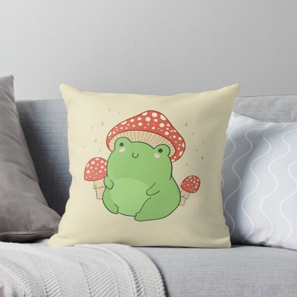 Item preview, Kawaii Frog with Mushroom Hat: Cottagecore Aesthetic Froggy, Chubby Toad in Forest Themed Fantasy Toadstools designed and sold by MinistryOfFrogs.