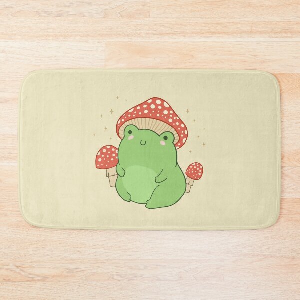 Item preview, Kawaii Frog with Mushroom Hat: Cottagecore Aesthetic Froggy, Chubby Toad in Forest Themed Fantasy Toadstools designed and sold by MinistryOfFrogs.