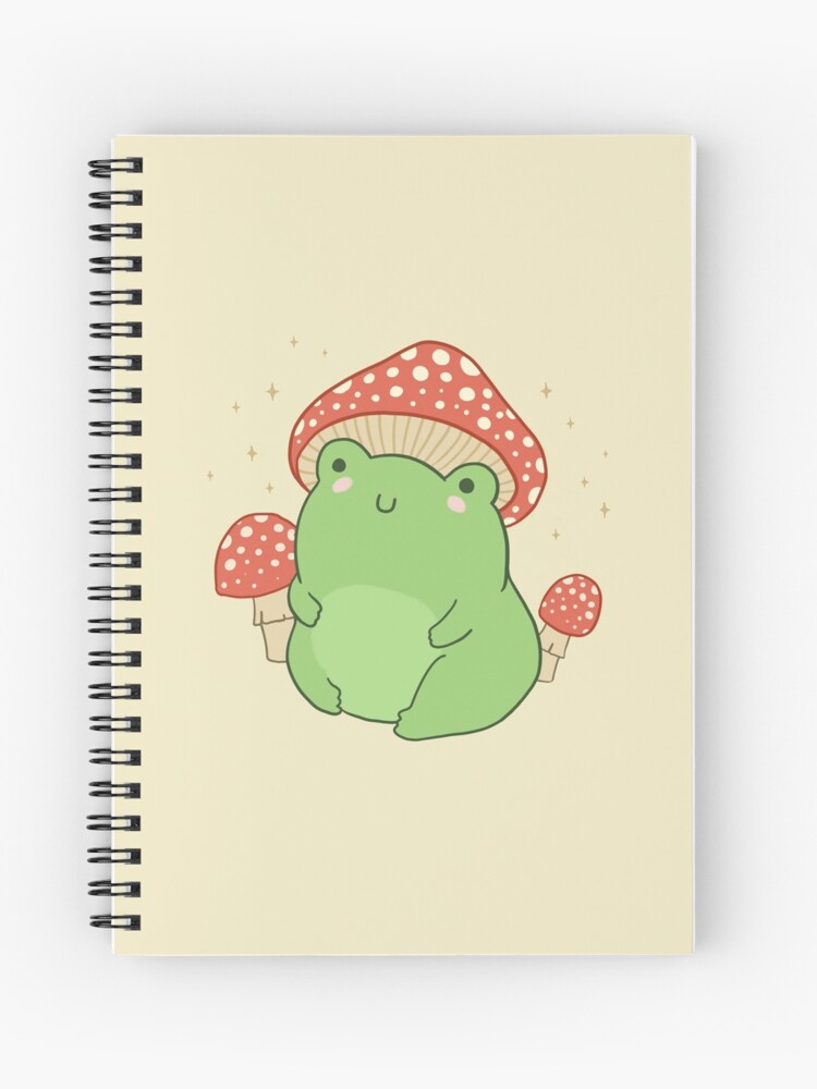 Kawaii Frog with Mushroom Hat: Cottagecore Aesthetic Froggy, Chubby Toad in  Forest Themed Fantasy Toadstools | Journal