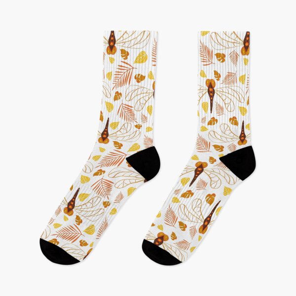 Item preview, Dragonfly and Orange Leaf Pattern in Retro designed and sold by OneLook.