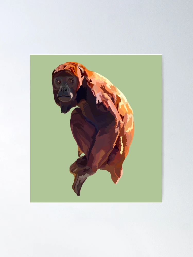 Póster for Sale con la obra «R de Mono Aullador Rojo, Ilustración