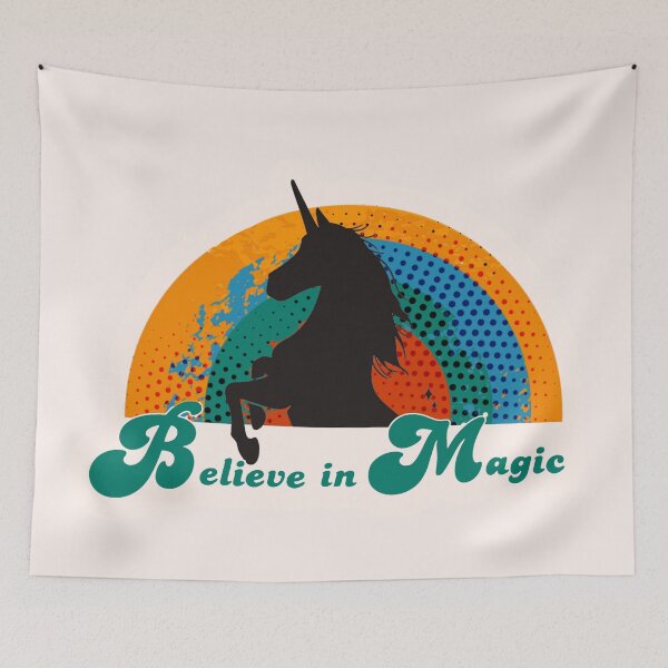Item preview, Believe in Magic Unicorn Retro Design designed and sold by Alondra.