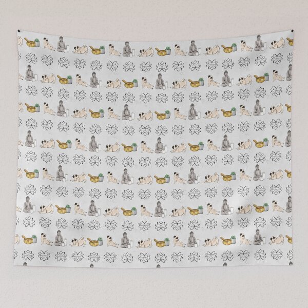 Item preview, Yoga Pug Funny Illustration Inhale Exhale designed and sold by CreativeBu.