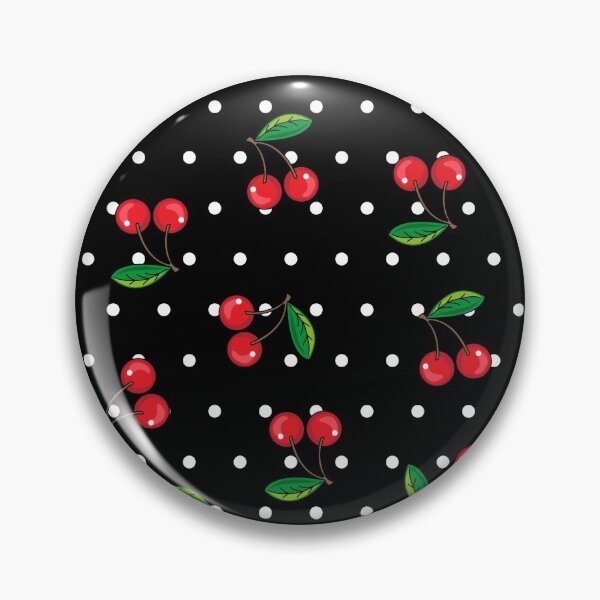 Item preview, Red Cherries and Polka Dots Rockabilly Pattern designed and sold by HotHibiscus.