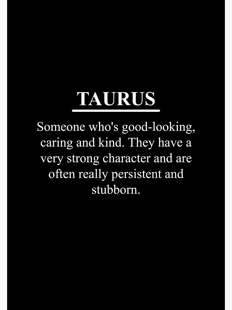 Taurus Star Sign Definition Poster