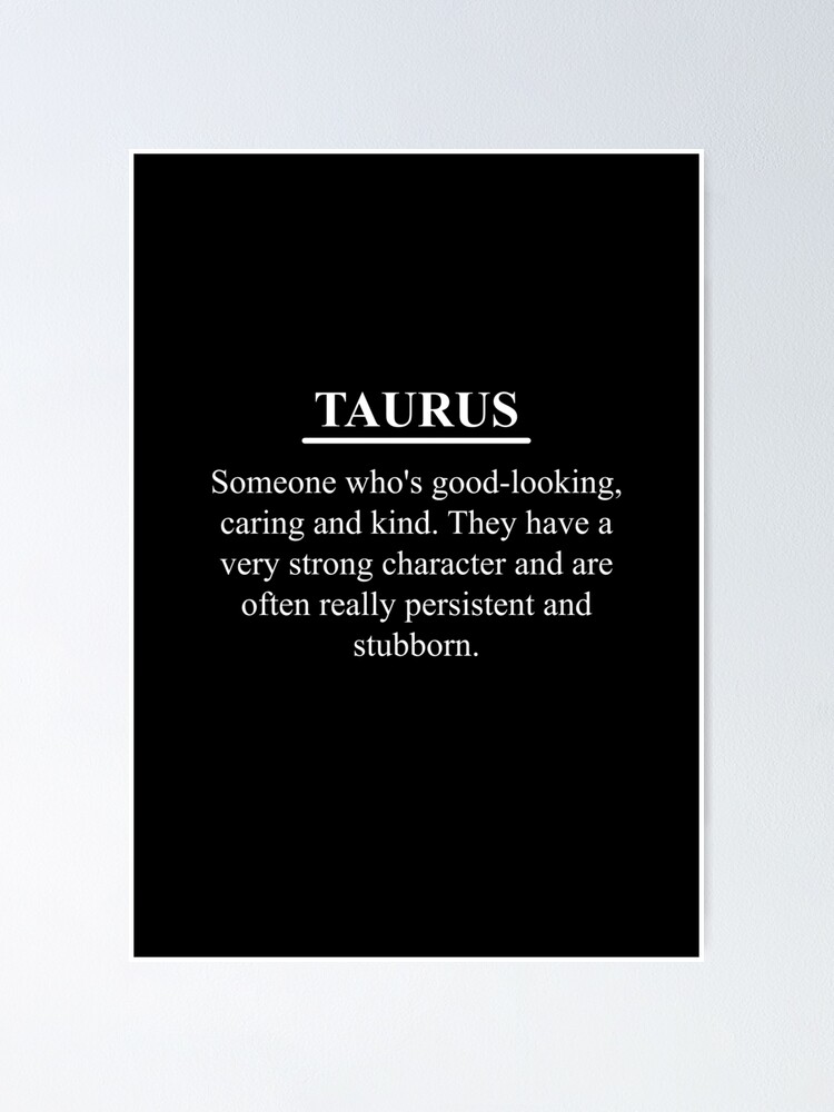 Taurus Star Sign Definition Poster