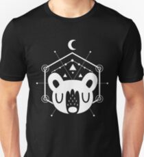 Moon Bear Geometric Design in White Unisex T-Shirt