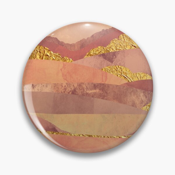 Item preview, Muted Boho Hills and Mountains Landscape Gold Metallic designed and sold by SparrowsEndArt.