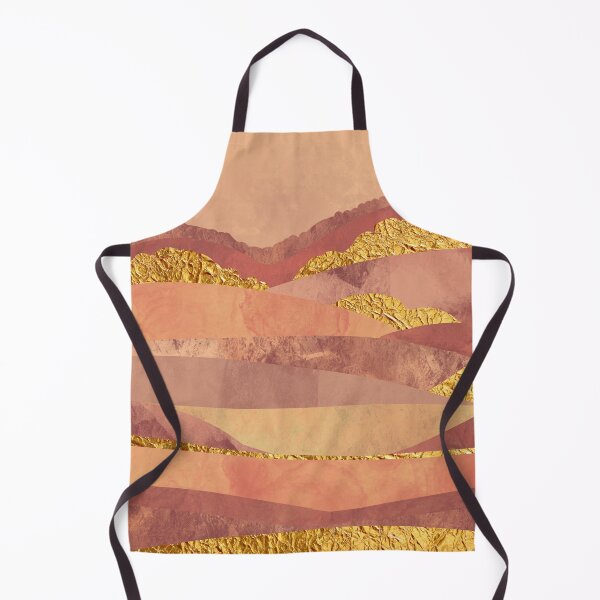 Item preview, Muted Boho Hills and Mountains Landscape Gold Metallic designed and sold by SparrowsEndArt.