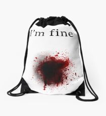 Bullet Shot, I am Fine Drawstring Bag