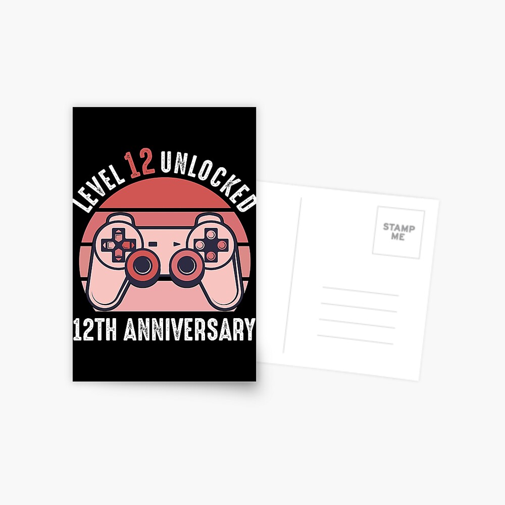 Level 12 Complete - 12nd Wedding Anniversary Gift Video Gamer Greeting  Card for Sale by nana1099