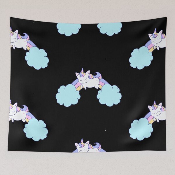 Item preview, Unicorn Dreaming | Colourful Unicorn | Funny Flying Unicorn | Cute Happy Unicorn designed and sold by TheHappyDoodler.