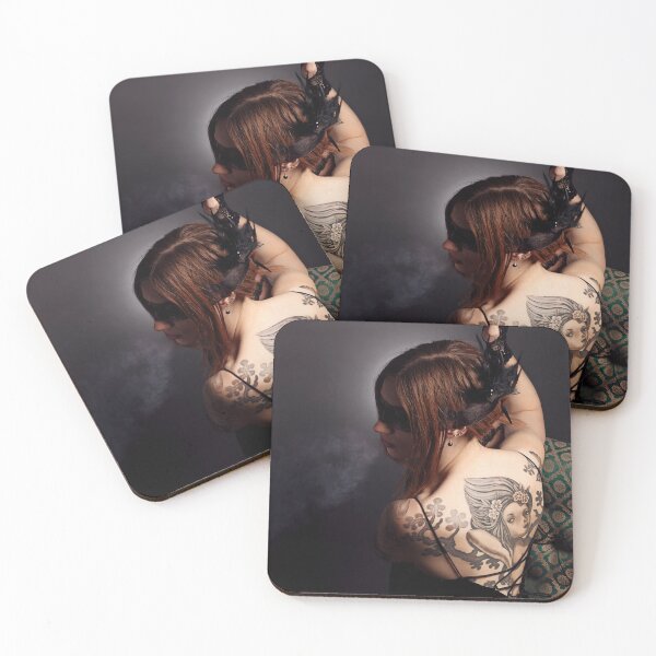 Item preview, Tattooed Young Smoking Female with eye cover piece designed and sold by photoshippy.