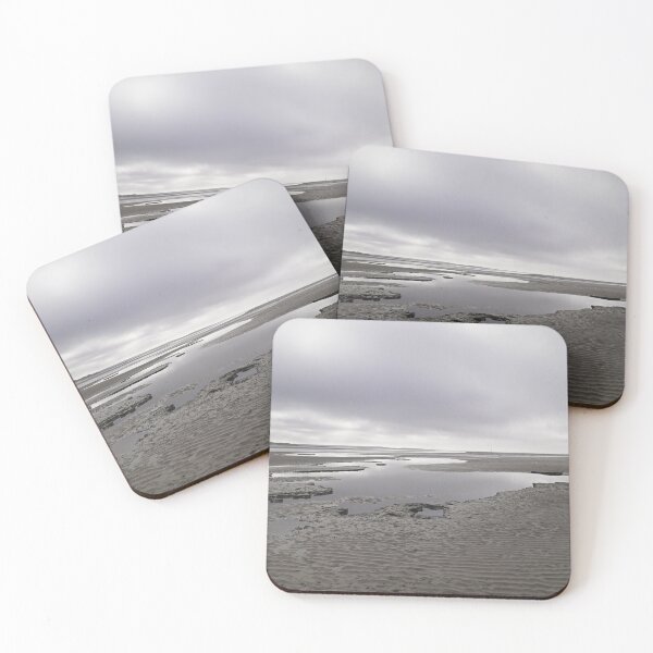 Item preview, Beach Water Pools & Cloudy Sky - Coastal Landscape - Llansteffan designed and sold by Harmony Of The Mind.