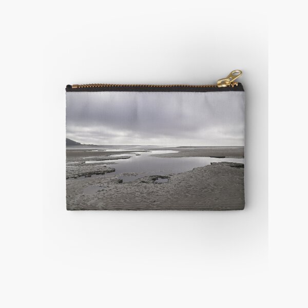 Item preview, Beach Water Pools & Cloudy Sky - Coastal Landscape - Llansteffan designed and sold by Harmony Of The Mind.