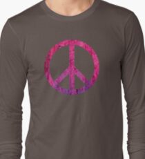 Peace Sign - Grunge Texture with Scratches Long Sleeve T-Shirt