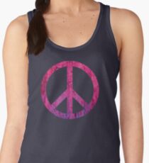 Peace Sign - Grunge Texture with Scratches Women's Tank Top