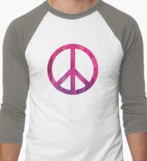 Peace Sign - Grunge Texture with Scratches Men's Baseball ¾ T-Shirt