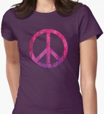 Peace Sign - Grunge Texture with Scratches Women's Fitted T-Shirt