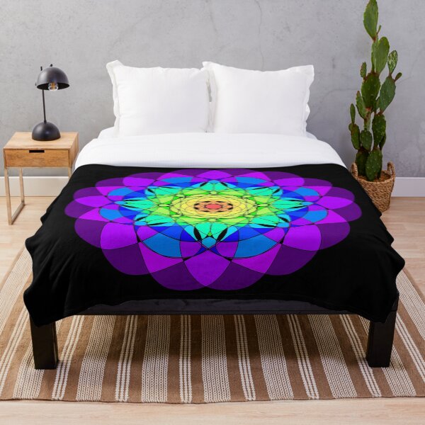 Aperçu de l'œuvre  Mandala en vitrail arc-en-ciel Spiro créée et vendue par patternedprints.