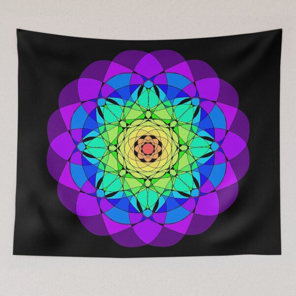 Item preview,  Rainbow Spiro Stained-glass Mandala  designed and sold by patternedprints.