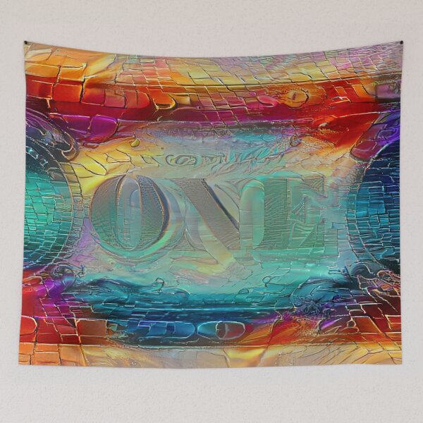 Item preview, Rainbow One-Dollar Bill | Colorful AI-Generated Art designed and sold by Canavas.