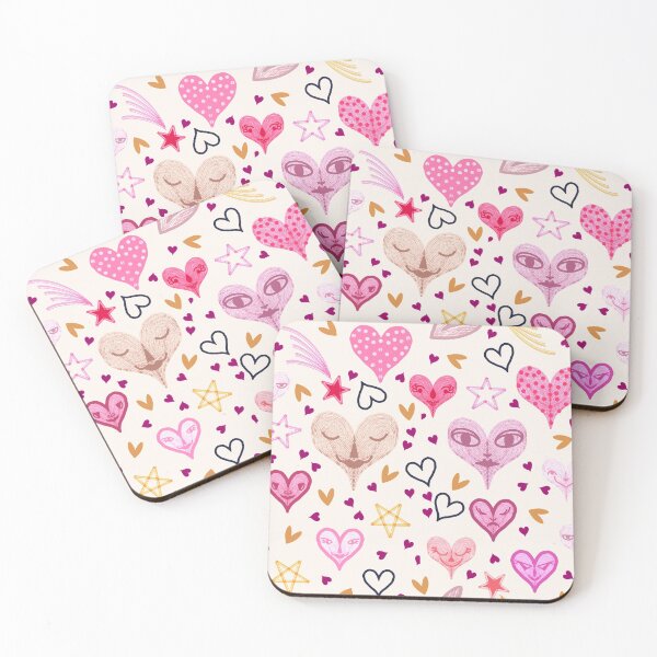 Item preview, Funny heart face, love hearts & shooting stars, sketch designed and sold by Melanie-Palmer.
