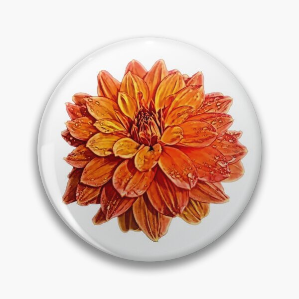 Item preview, Cartoonified Orange Dahlia designed and sold by Amberjays.