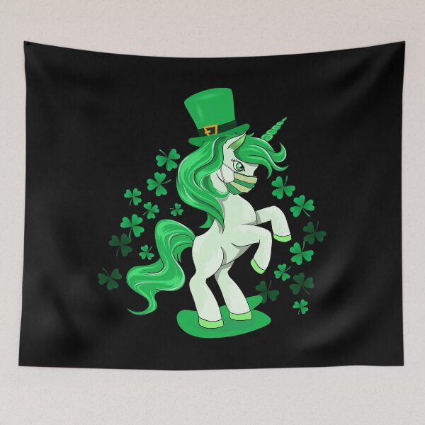 Item preview, Cute St Patricks Day Unicorn with a green leprechaun hat designed and sold by Artsy Apparels.