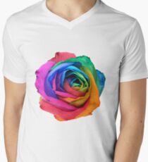 Rainbow Rose 01 Men's V-Neck T-Shirt