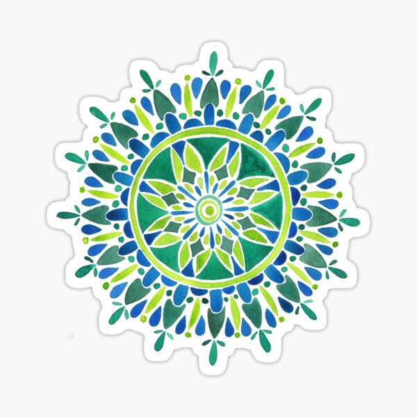Watercolor Mandala – Green Sticker