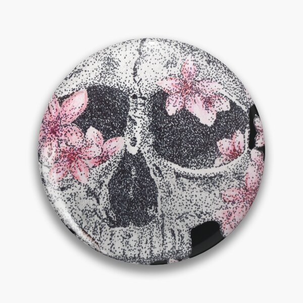 Item preview, Skull With Cherry Blossoms designed and sold by DotInk.