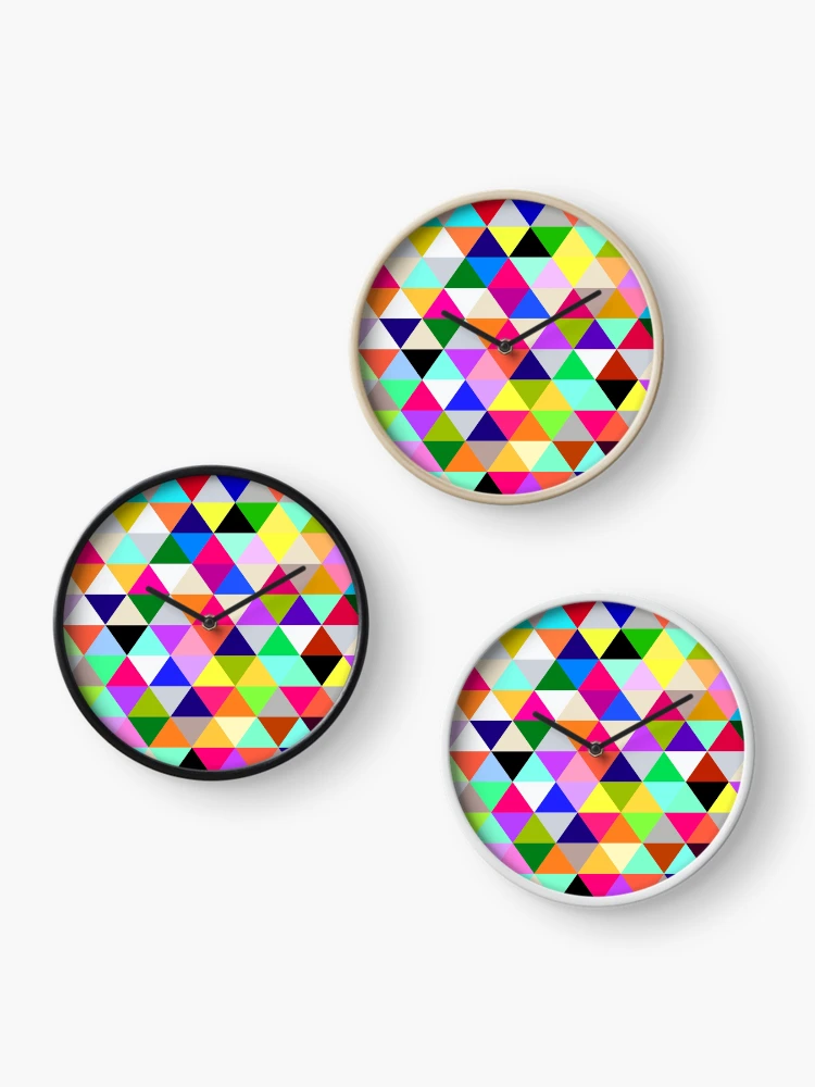 Thumbnail 3 of 4, Clock, Patterns triangle color designed and sold by RazzArt.
