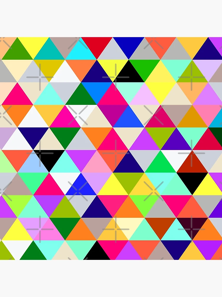 Thumbnail 4 of 4, Clock, Patterns triangle color designed and sold by RazzArt.